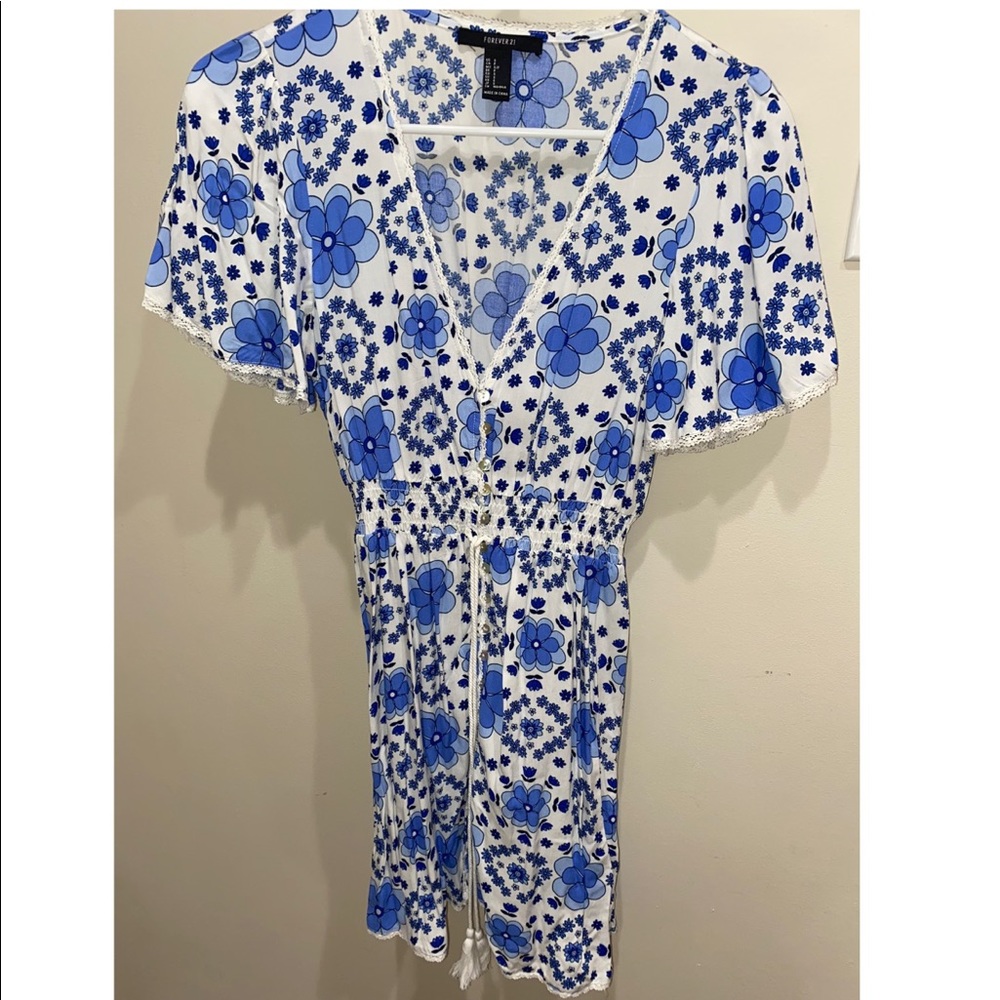 Forever 21 Blue Floral Summer Dress